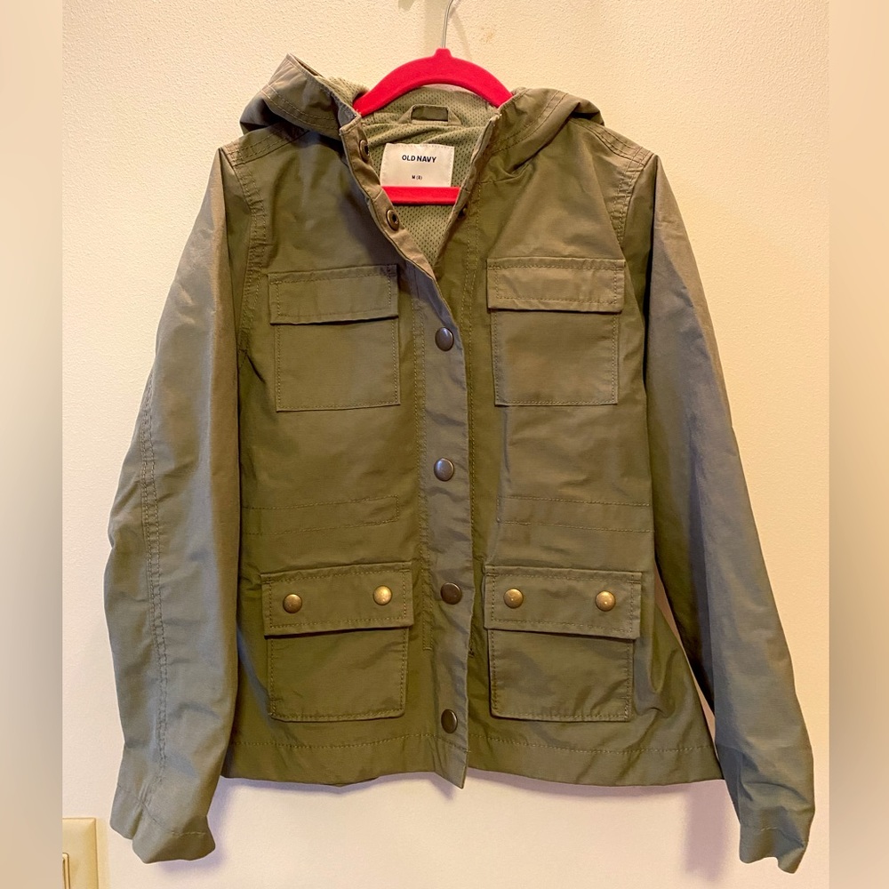 Old Navy Hooded Utility Twill Scout Jacket - Girls - Size 8